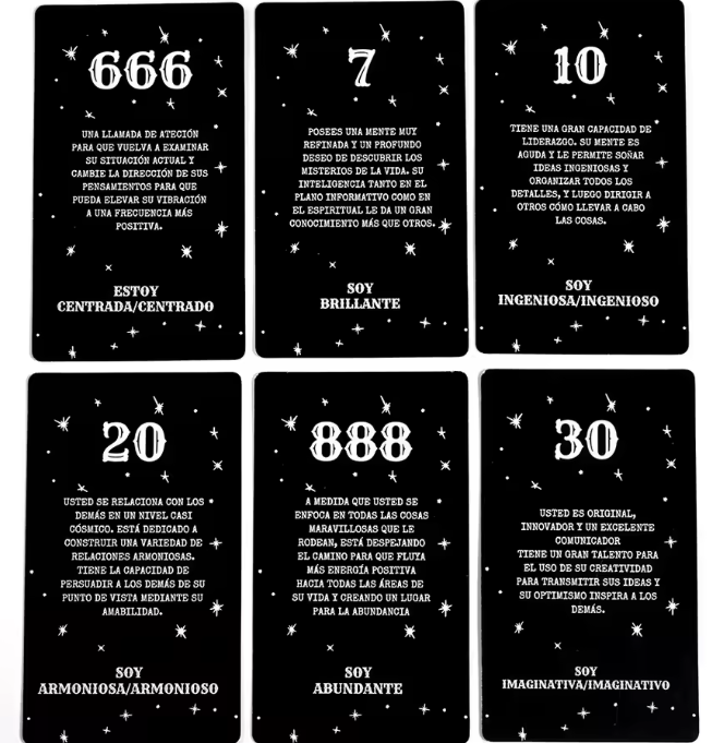ORÁCULO MENSAJES DE NÚMEROS DE ÁNGELES - 53 Cartas