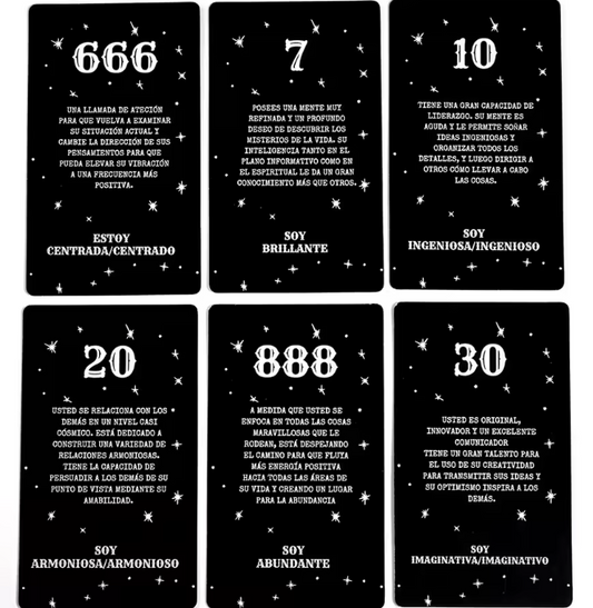 ORÁCULO MENSAJES DE NÚMEROS DE ÁNGELES - 53 Cartas